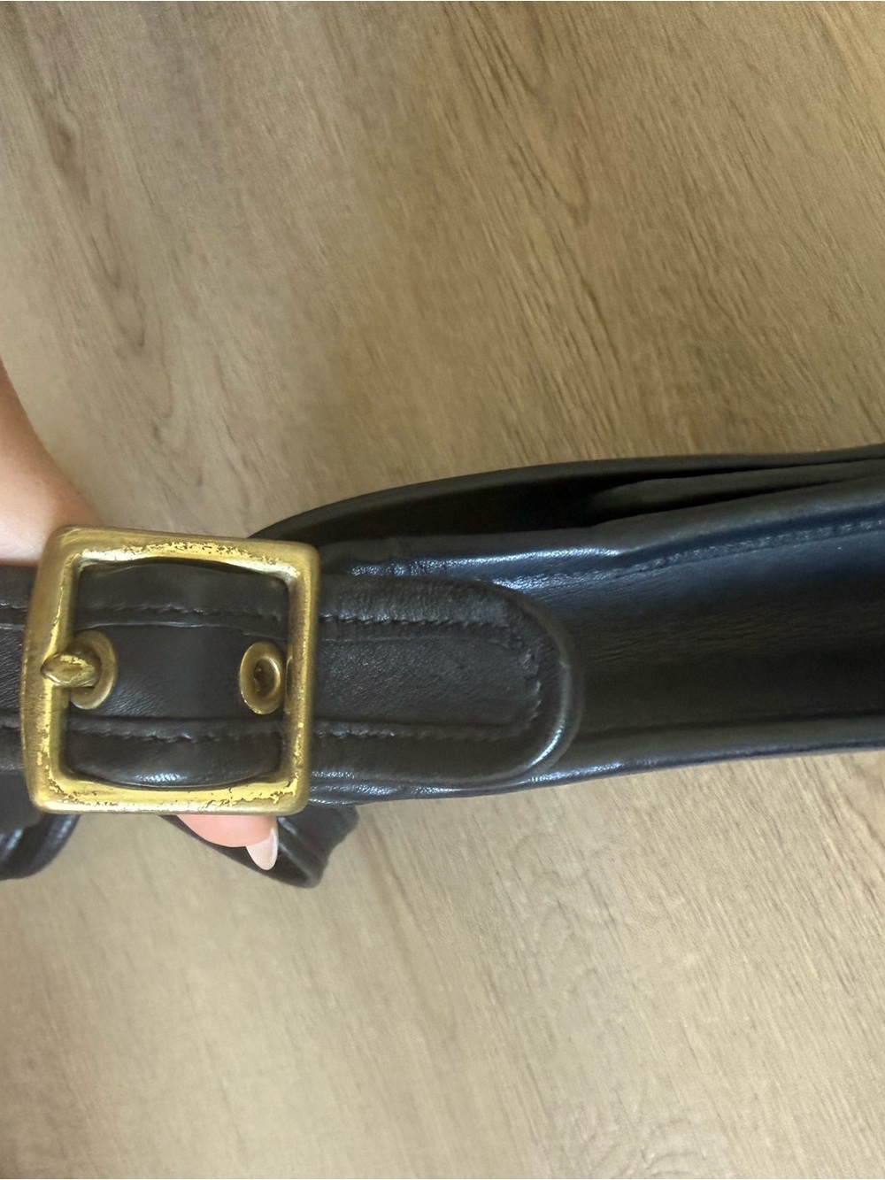Vintage Coach 9145 Black Leather Crossbody Bag USA NYC Minimalist - Picture 5 of 7